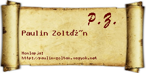 Paulin Zoltán névjegykártya