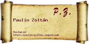 Paulin Zoltán névjegykártya