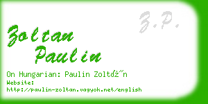 zoltan paulin business card